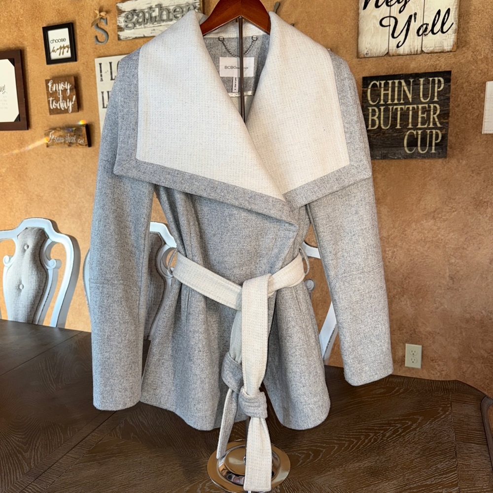 Bcbgeneration Wool Blend Two Toned Jacket In Grey… - image 2